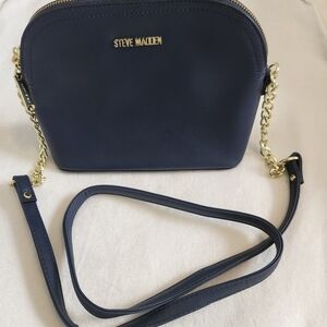 Steve Madden Navy Crossbody Bag with Gold Chain